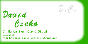 david cseho business card